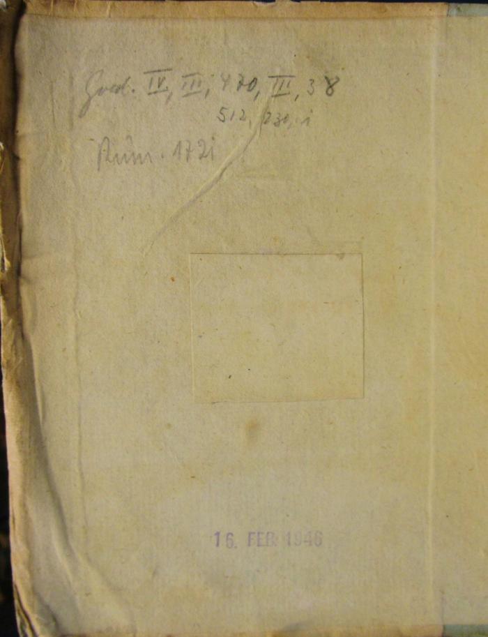 III 3708 2.Ex: Fastnachtsbüchlein für Jung und Alt (1826);- (unbekannt), Von Hand: Annotation; 'Gred. IV, III, 470, III, 38
512, 230, 1

Rum. 1721'. 