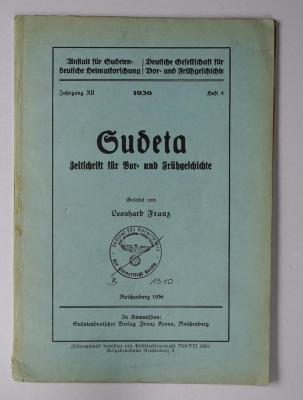 (ausgesondert) : Sudeta. Zeitschrift für Vor- und Frühgeschichte (1936)