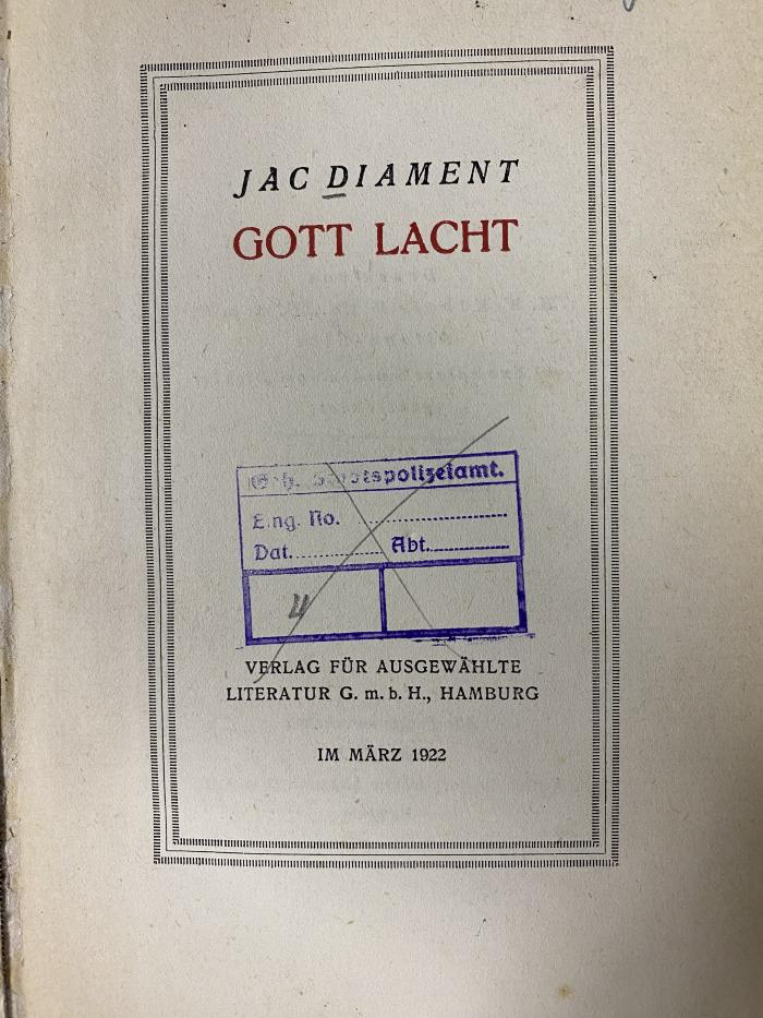 00/13096 : Gott lacht (1922)