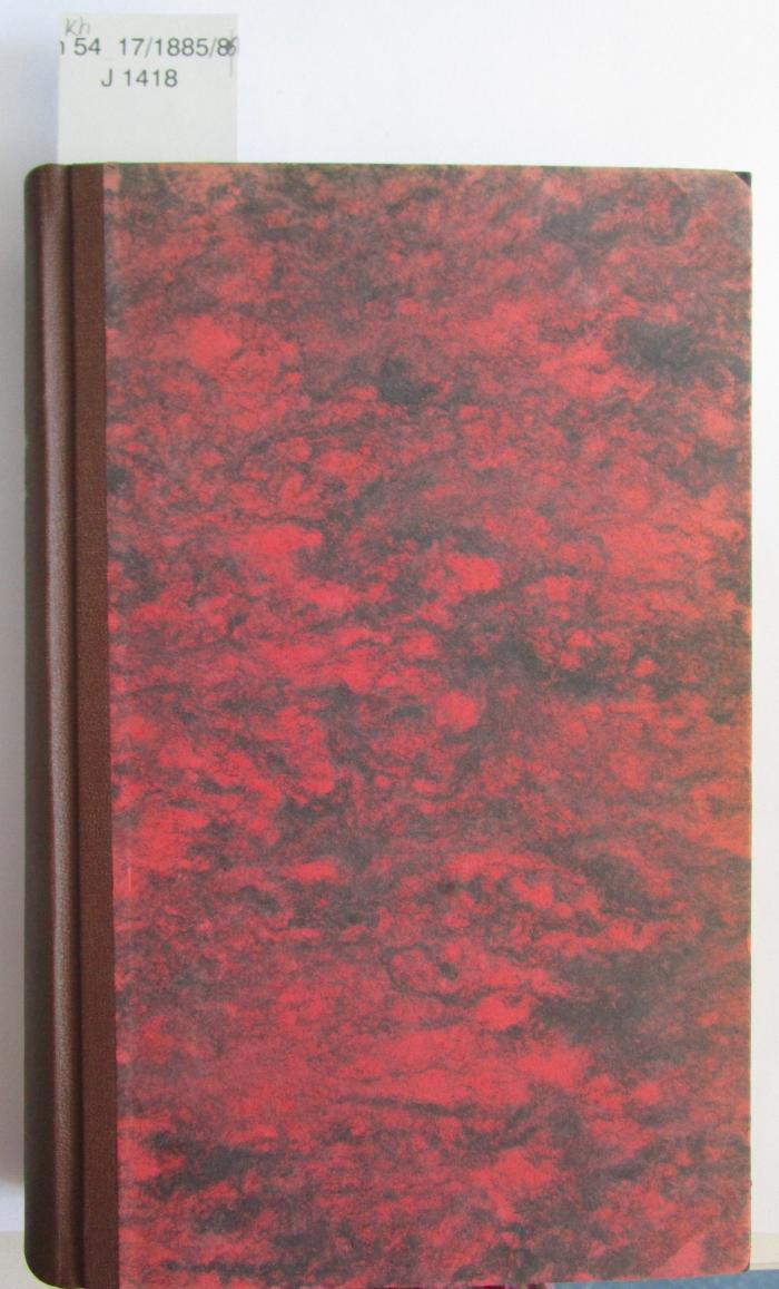 Kh 54 17/1885/86: Separat Abdruck aus der Berliner klinischen Wochenschrift (1887)