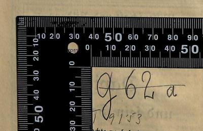 - (Wanderbücherei des Preussischen Landesverbandes jüdischer Gemeinden;The National Library of Israel), Durchgestrichen: Signatur; 'G 62 a'. 