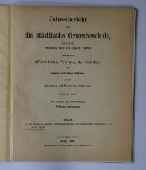(ausgesondert) : Jahresbericht über die städtische Gewerbeschule (1865)