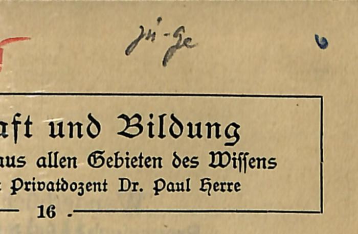 - (Leo Baeck Institute Jerusalem), Von Hand: Notiz; 'Jü. Ge.'.  (Prototyp)