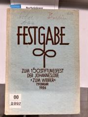 00/3997 : Geschichte der St. Johannis-Loge "Zum Widder" : 1776-1926 (1926)
