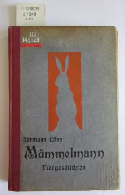III 145929: Mümmelmann : ein Tierbuch (1921)