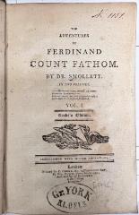 45/6099 : The Adventures of Ferdinand Count Fathom (1795)