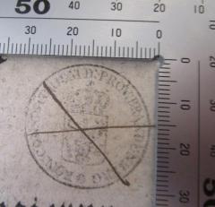 - (Provinz Brandenburg. Konsistorium), Stempel: Berufsangabe/Titel/Branche, Ortsangabe, Wappen; 'Kön. Consistorium d. Prov. Brandenburg'. 