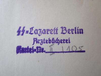 - (SS-Lazarett (Berlin)), Von Hand: Exemplarnummer; 'II / 105'. 