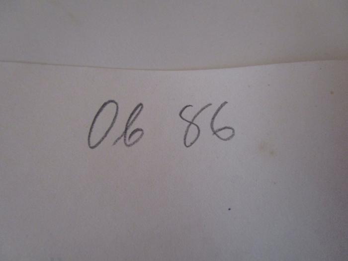-, Von Hand: Signatur; 'Ob 86'