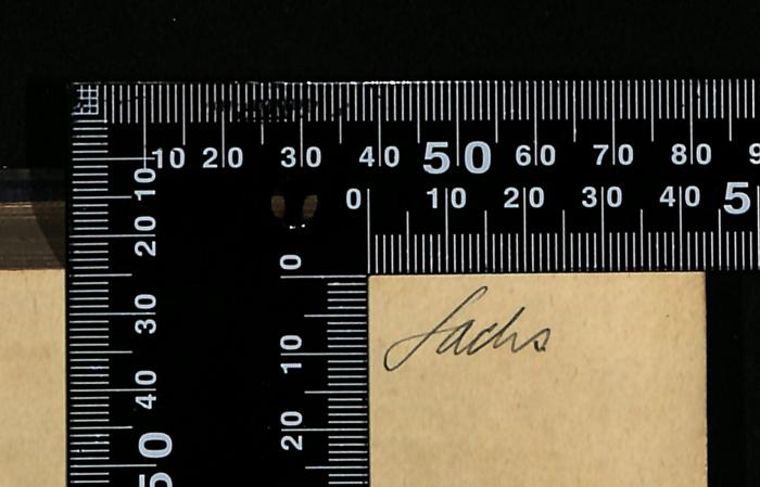 -, Von Hand: Autogramm; 'Sachs'