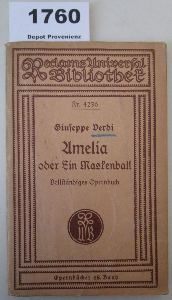  Amelia oder : Ein Maskenball (k. A.)