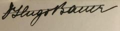 - (Bauer, Hugo), Von Hand: Autogramm; 'Dr Hugo Bauer'. 