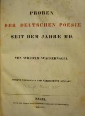 III 4920 b 2 2.Ex.: Proben der deutschen Poesie seit dem Jahre MD. (1840)