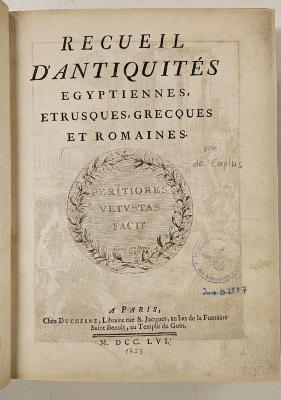 Rara M 502 : Recueil D'Antiquités Egyptiennes, Etrusques, Grecques Et Romaines. 2 (1756)