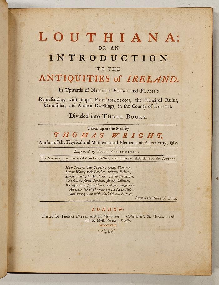 Rara M 499 : Louthiana: Or, An Introduction To The Antiquities of Ireland (1758)