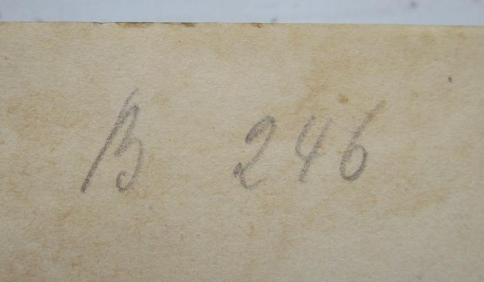 Hm 381: Friedrich Nietzsche (1895);- (unbekannt), Von Hand: Signatur; 'B 246'. 