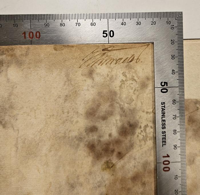 Rara M 514 : Historische Beschreibung der Chur und Mark Brandenburg. 2 (1753);-, Von Hand: Autogramm; '[...].'
