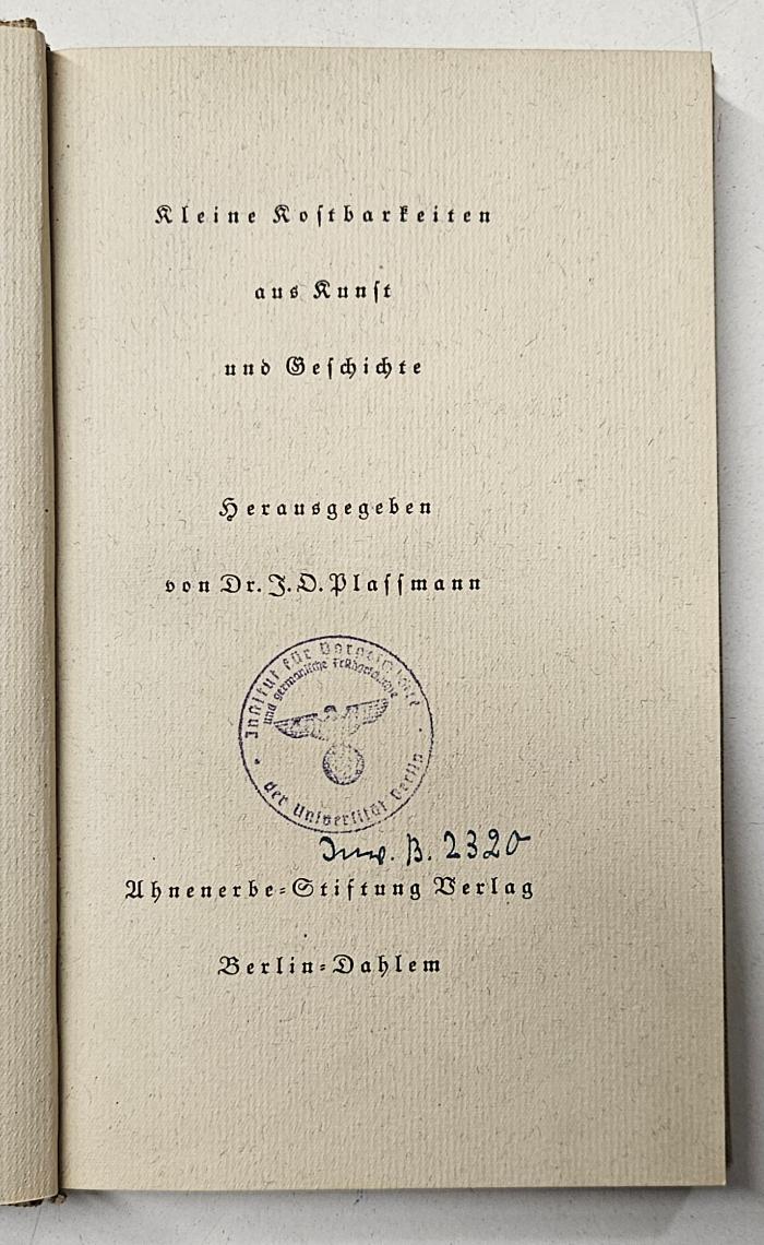 GB M 1991 : Kleine Kostbarkeiten aus Kunst und Geschichte (1940)