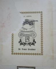 - (Stoedtner, Franz), Etikett: Exlibris, Initiale, Name; 'Ex Libris
FS
Franz Stoedtner'.  (Prototyp)