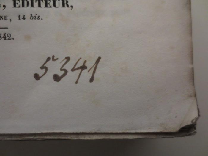 -, Von Hand: Exemplarnummer; '5341'