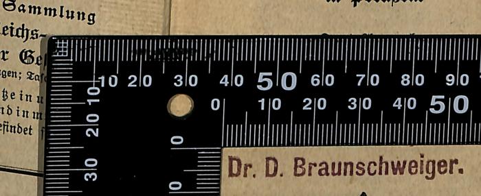 - (Braunschweiger, David), Stempel: Name; 'Dr. D. Braunschweiger.'.  (Prototyp)