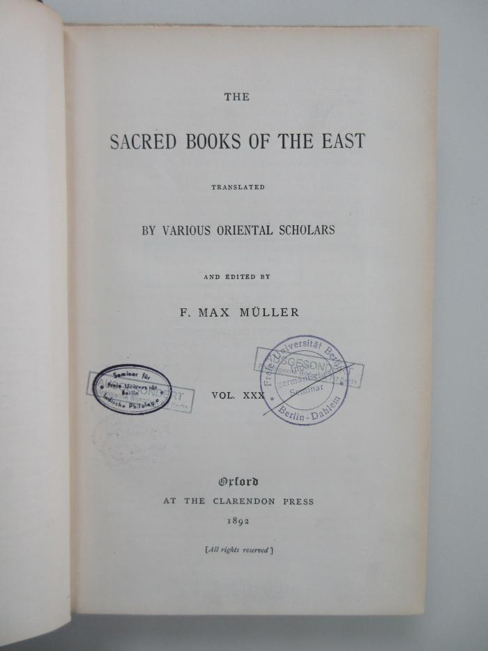 14 P 1-30 : The Grihya-sûtras : Rules of vedic domestic ceremonies (1892)
