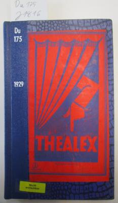Du 175: Theater-Lexikon "Thealex" ([1929])