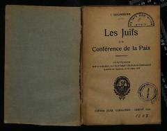 JUD III J 1653 : Les Juifs a la Conference de la Paix. (1919)