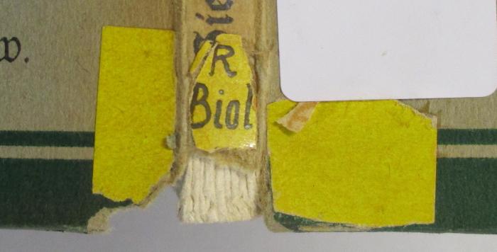 - (Roland, Verein zur Förderung der Stamm-, Wappen- und Siegelkunde), Etikett: Signatur; 'R Biol'. 