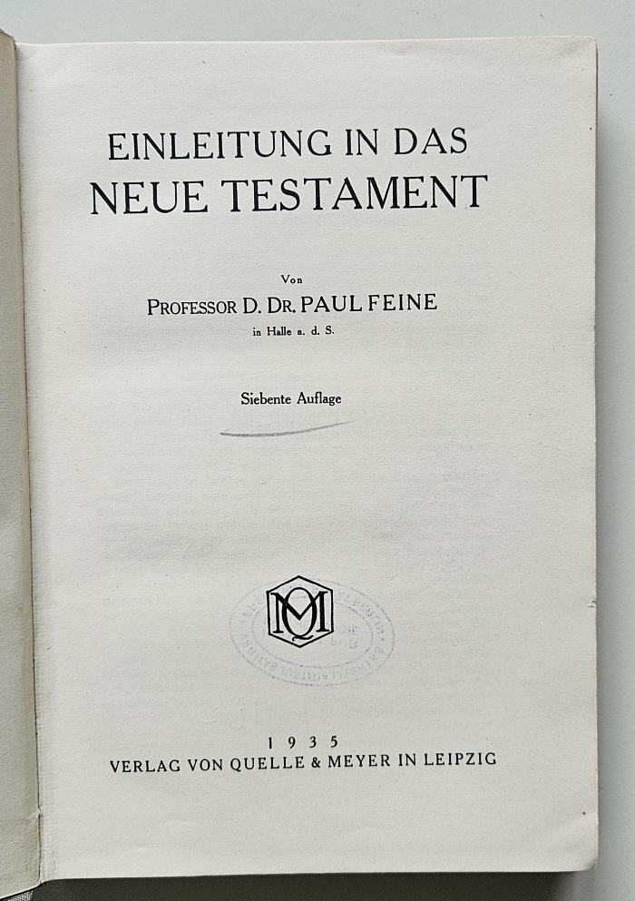 BC 6030 F299(7) : Einleitung in das Neue Testament (1935)