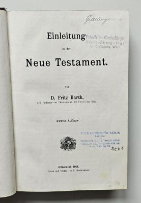 BC 6030 B284(2) : Einleitung in das Neue Testament (1911)