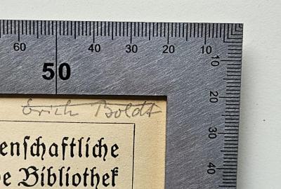 BC 8800 S778-2.1920 : Neutestamentliche Zeitgeschichte (1920);- (Boldt, Erich), Von Hand: Autogramm, Name; 'Erich Boldt'. 