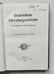 BC 6030 S679 : Urchristliche Literaturgeschichte (1905)
