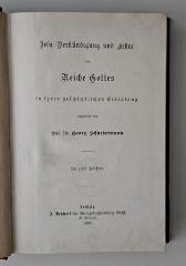 BC 7200 S358 J5-1/2 : Jesu Verkündigung und Lehre vom Reiche Gottes in ihrer geschichtlichen Bedeutung (1895)