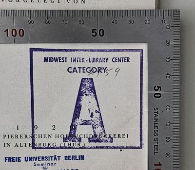 BC 7290 K95 : Das Subjekt des 7. Kapitels des Römerbriefes (1929);-, Stempel: Berufsangabe/Titel/Branche; 'Midwest Inter-Library Center
Category A'