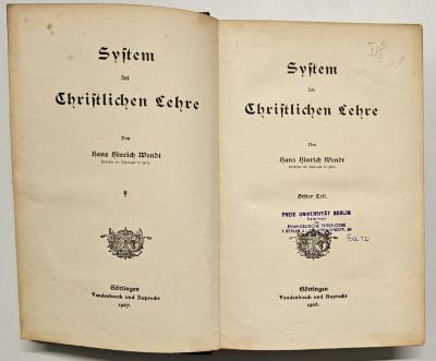 BH 2000 W473 : System der christlichen Lehre (1906-1907)