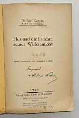 BO 4105 H968 Z100 K1D(2) : Hus und die Früchte seiner Wirksamkeit (1929)