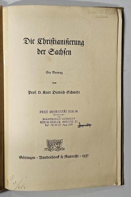 Box M 23549 : Die Christianisierung der Sachsen (1937)