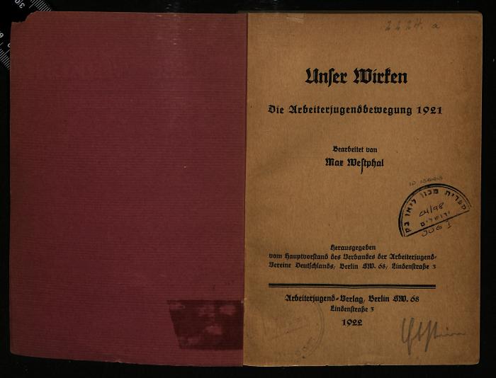 JUG I 04/98 : Unser Wirken - Die Arbeiterjugendbewegung 1921 (1922)