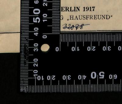 - (Bibliothek der Jüdischen Gemeinde zu Berlin;Leo Baeck Institute Jerusalem), Durchgestrichen: Exemplarnummer; '32078'. 