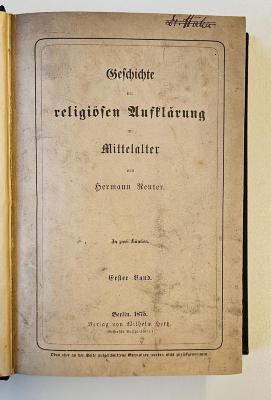 GB M 2250 : Geschichte der religiösen Aufklärung im Mittelalter (1875)