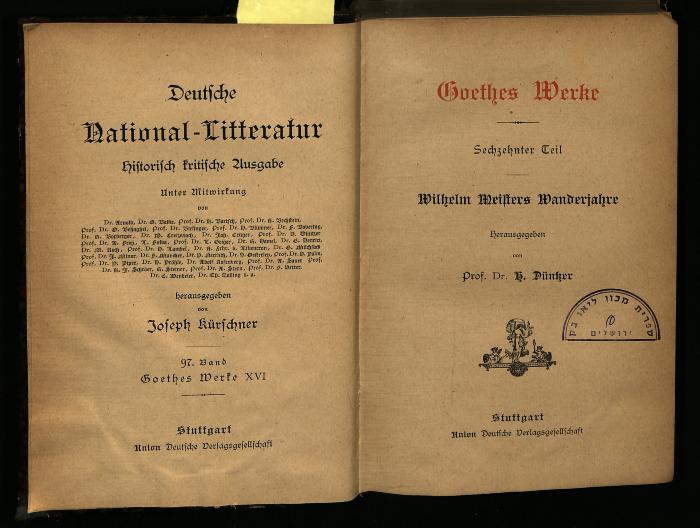 LI I 4027 10 : Goethes Werke (?)