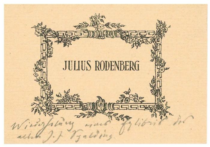 RaW 31;- (unbekannt), Von Hand: Notiz; 'Wiederholung eines Exlibris des alten J.F Sy[...]'. 