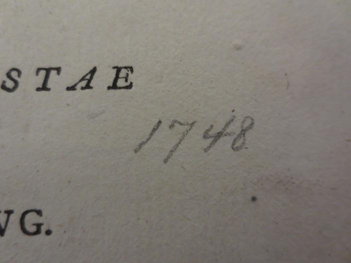 -, Von Hand: Datum; '1748'