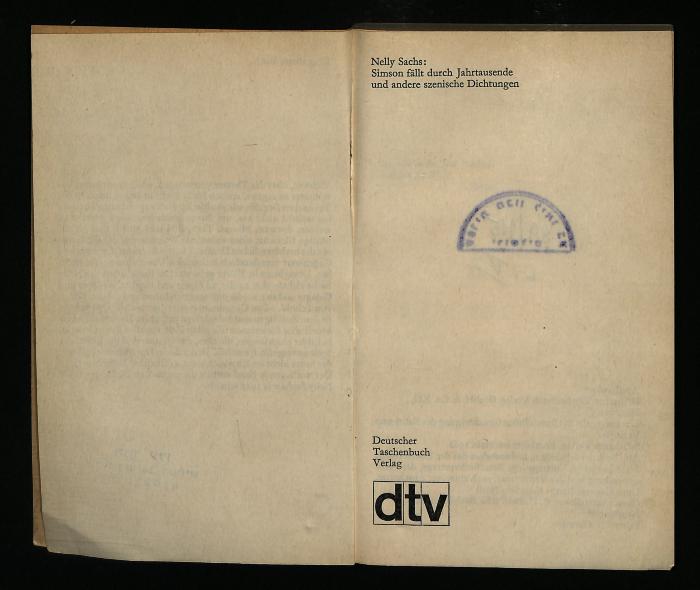 LI V A 89/115 : Simson fällt durch Jahrtausende und andere szenische Dichtungen. (1967)