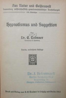 X 5908 b: Hypnotimus und Suggestion (1913)
