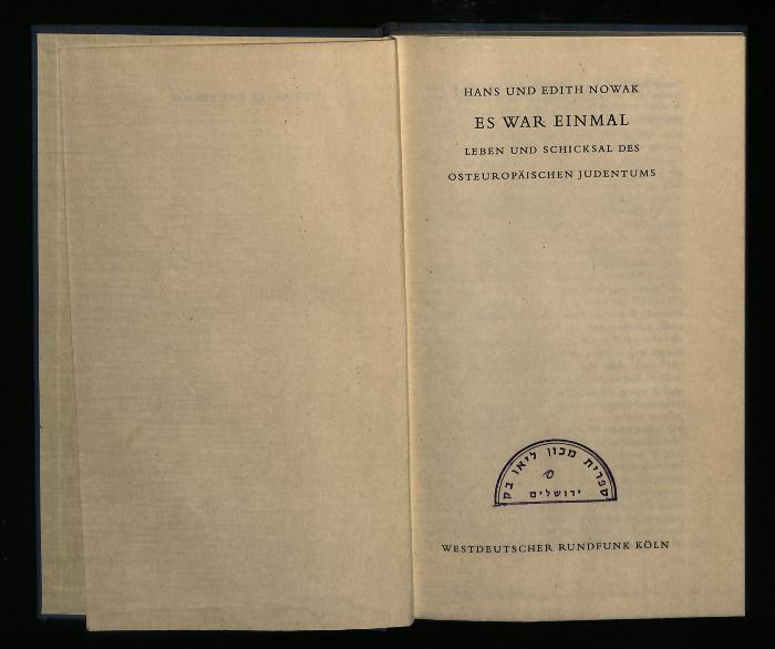 OJ I 4032 : Es war einmal : Leben und Schicksal des Osteuropäischen Judentums (1960)