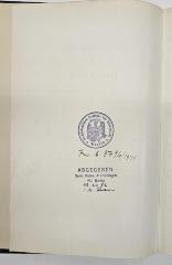- (Universität Berlin;Archäologisches Seminar der Universität Berlin), Stempel: Name, Berufsangabe/Titel/Branche, Ortsangabe, Wappen; 'Archäologisches Seminar der Universität Berlin
Gott mit uns!'.  (Prototyp)