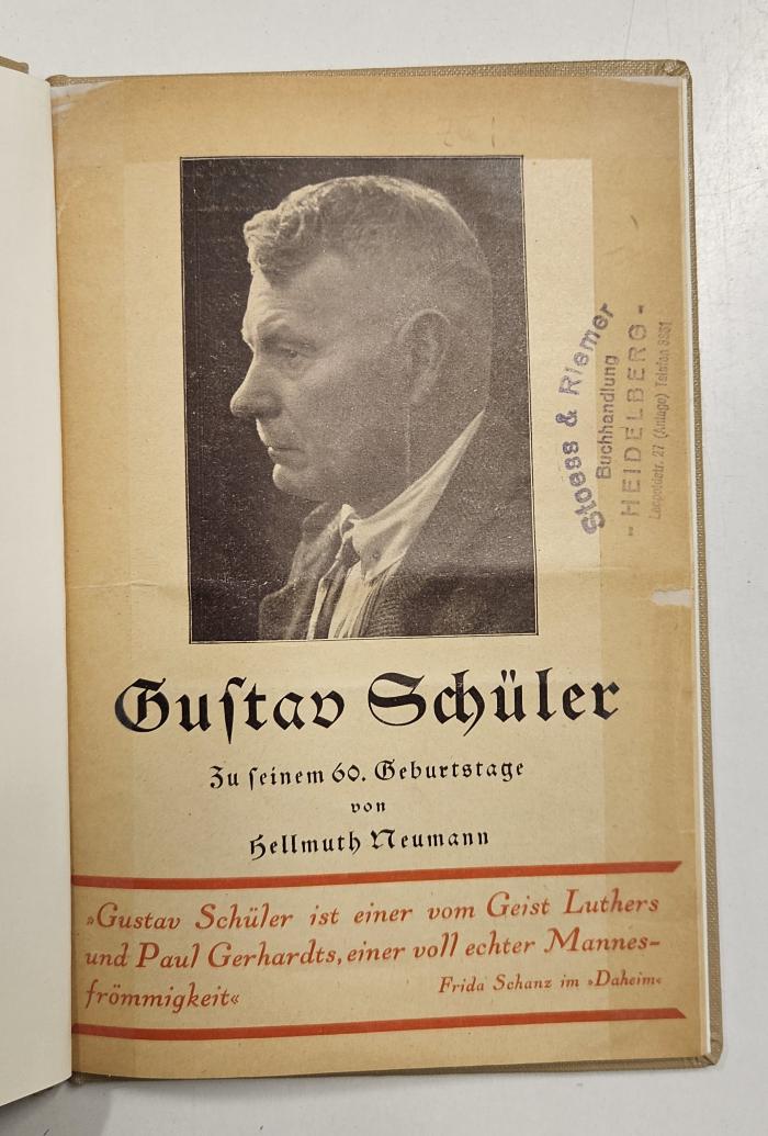 Box M 23032 : Gustav Schüler: zu seinem 60. Geburtstage (1928)