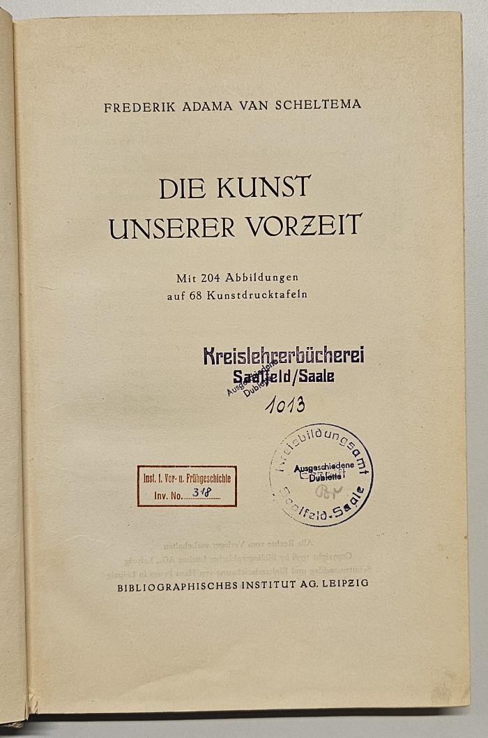 NF 1210 A197 V9 : Die Kunst unserer Vorzeit (1936)